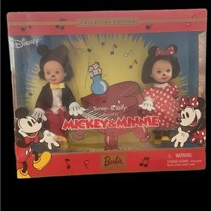NIB! Disney Barbie Collection Tommy & Kelly dressed as Mickey & Minnie Mouse